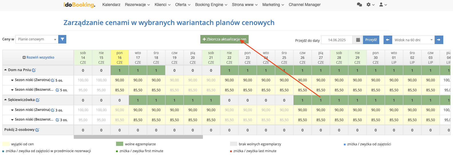 Zbiorcza aktualizacja cen - usuwanie wyjątków