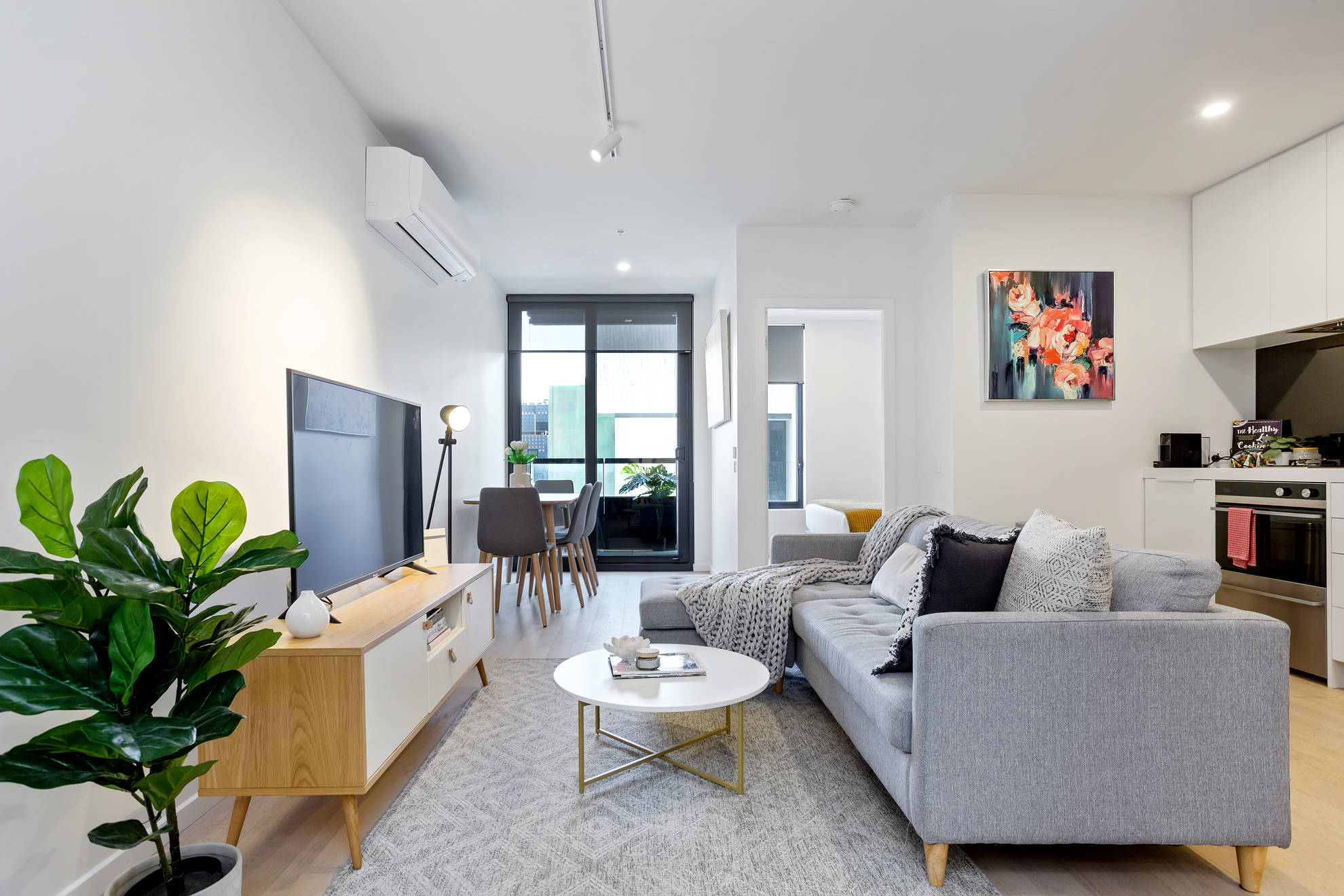 Lounge - One Bedroom Apartment - Urban Rest- Palmerston Street Apartments Melbourne