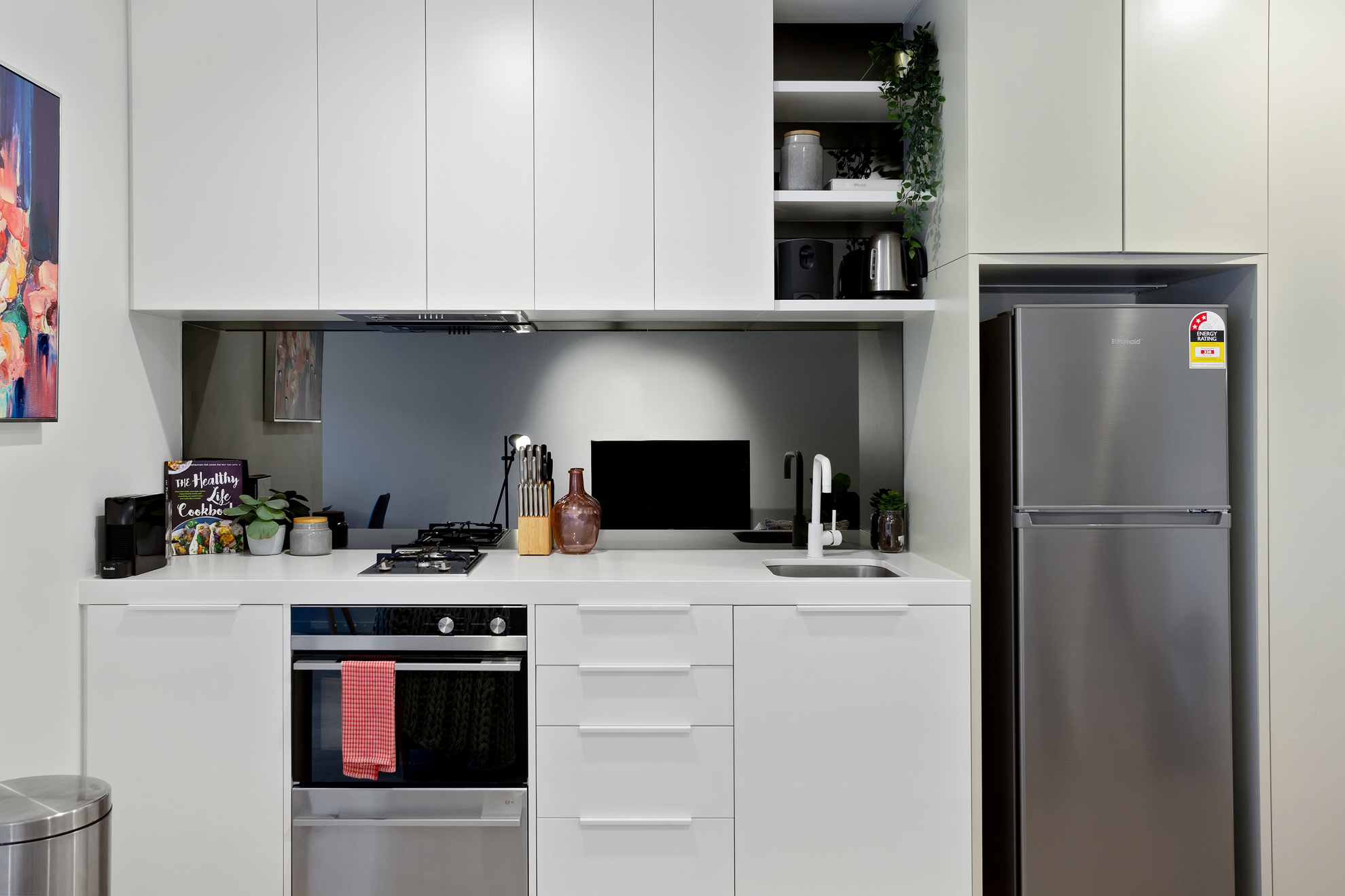 Kitchen - One Bedroom Apartment - Urban Rest- Palmerston Street Apartments Melbourne