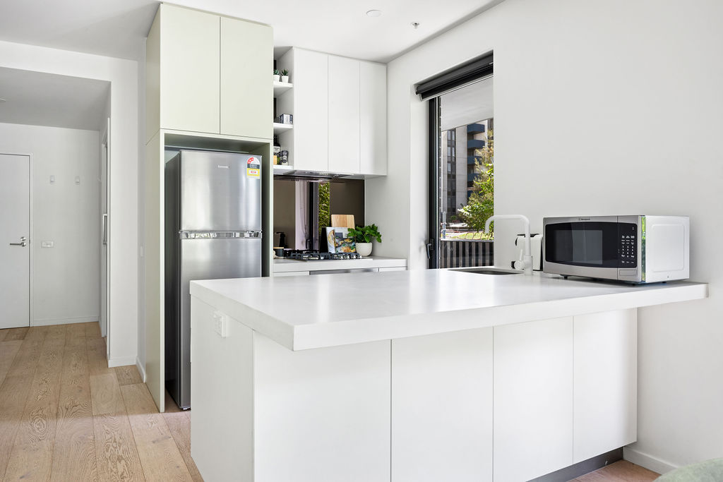 Kitchen - Three Bedroom Apartment - Urban Rest- Palmerston Street Apartments Melbourne