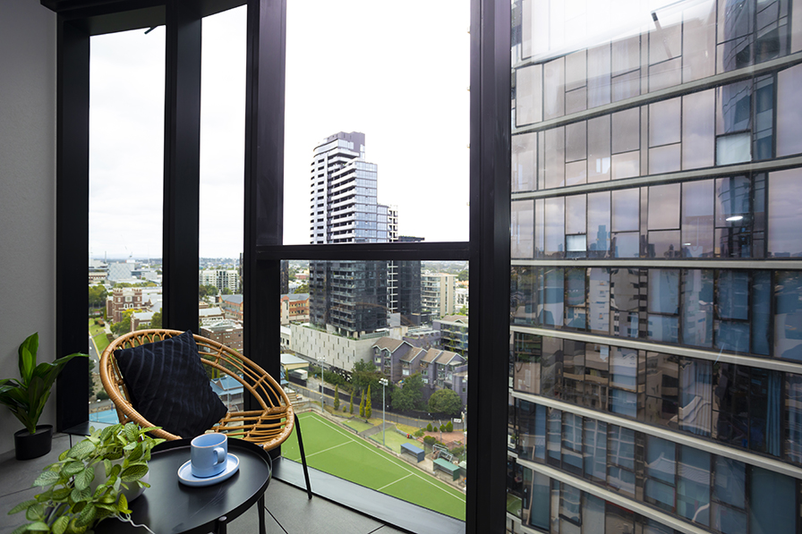 Balcony - Two Bedroom Apartment - Urban Rest - Claremont Apartments Melbourne