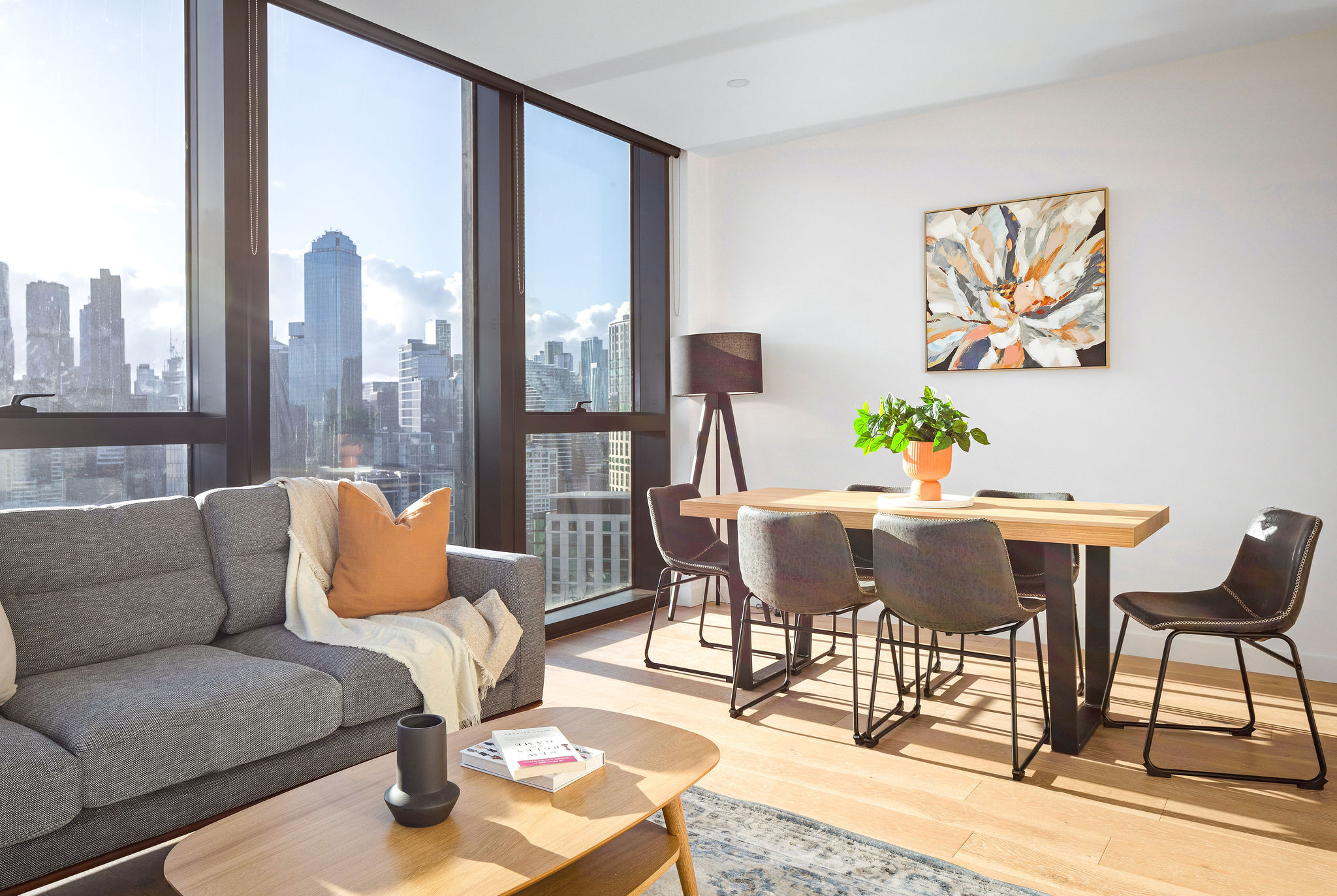 Lounge - Three Bedroom Apartment - Home Southbank Melbourne - Urban Rest