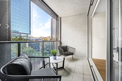 Balcony - Two Bedroom Apartment - Urban Rest - Quay Quarter Apartments Sydney