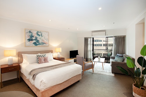 Bedroom - One Bedroom Studio Apartment - Urban Rest - The York Studio Apartments - Sydney