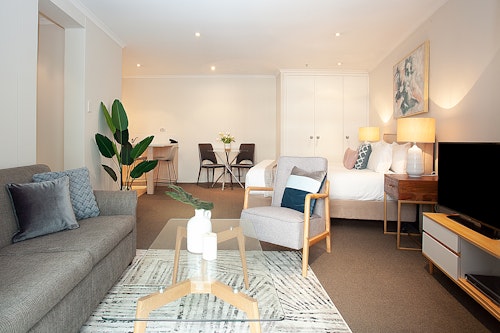 Living Room - One Bedroom Studio Apartment - Urban Rest - The York Studio Apartments - Sydney