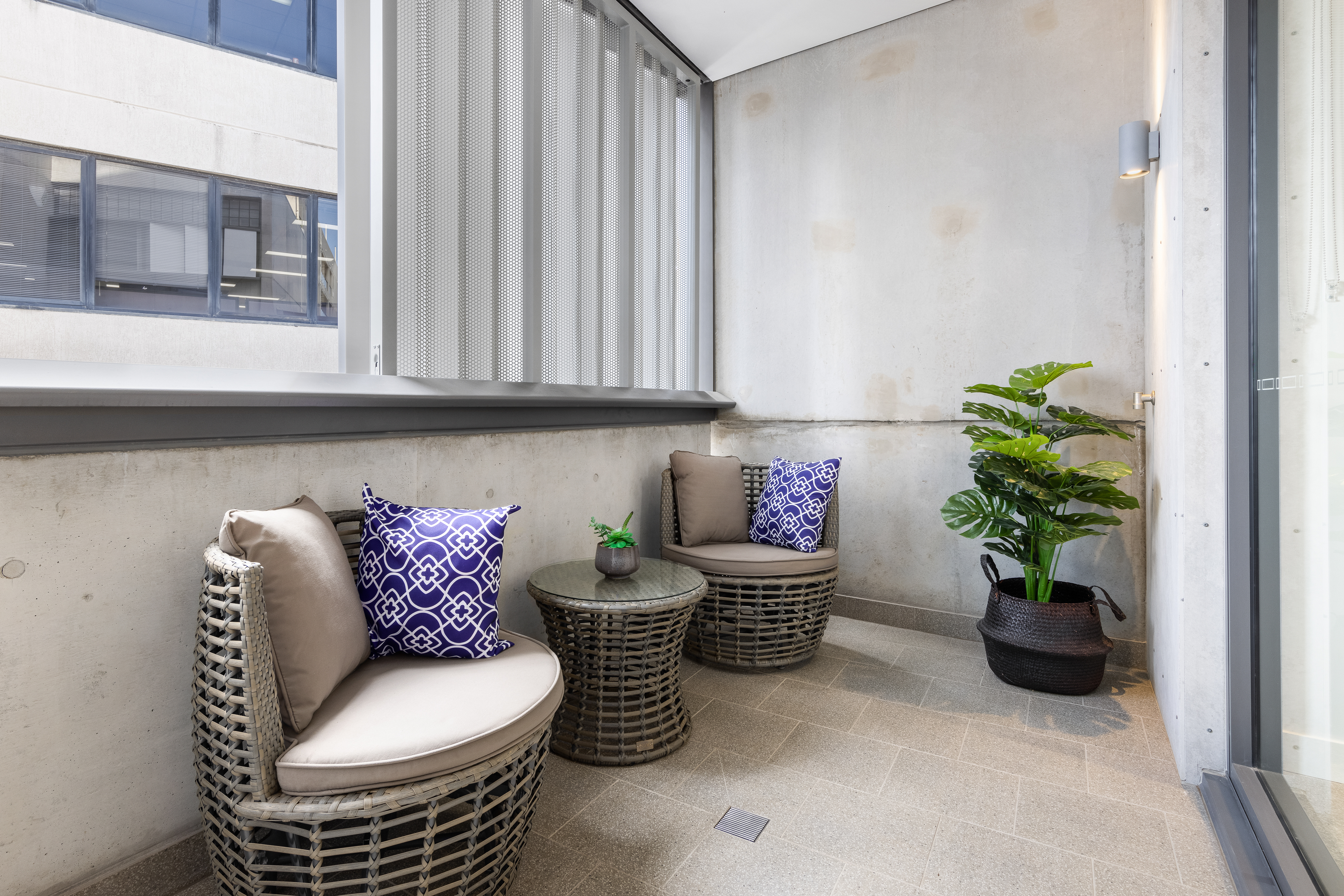 Balcony, - One Bedroom Apartment - Urban Rest - The Surry Apartments - Sydney