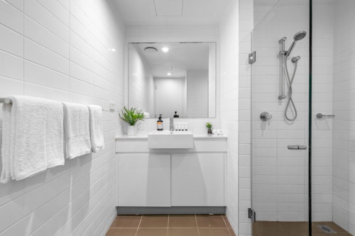 Bathroom - One Bedroom Apartment - Urban Rest - Waterloo St Apartments - Sydney