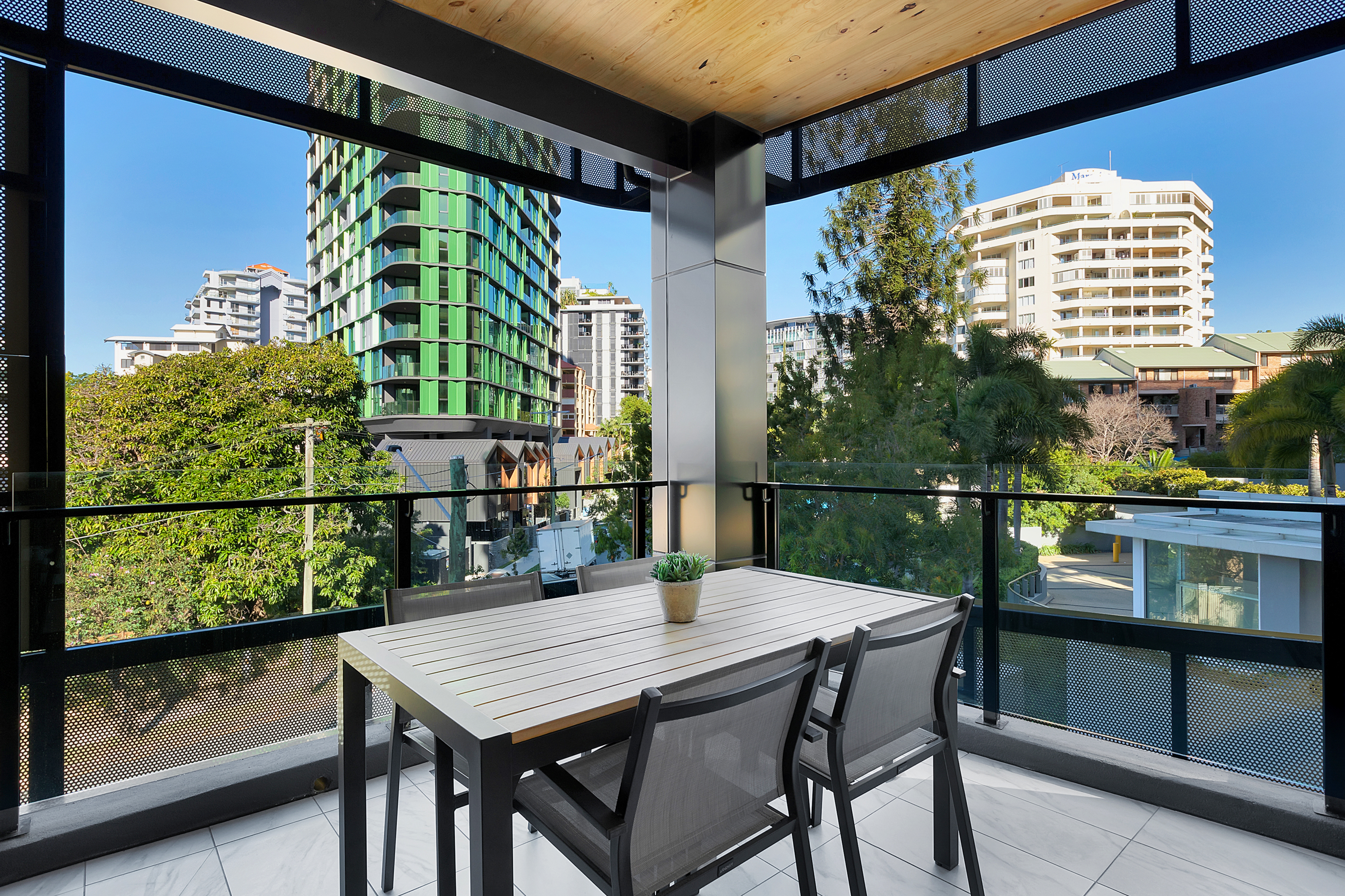 Balcony - One Bedroom Apartment - Urban Rest - The Monterey Apartments - Brisbane