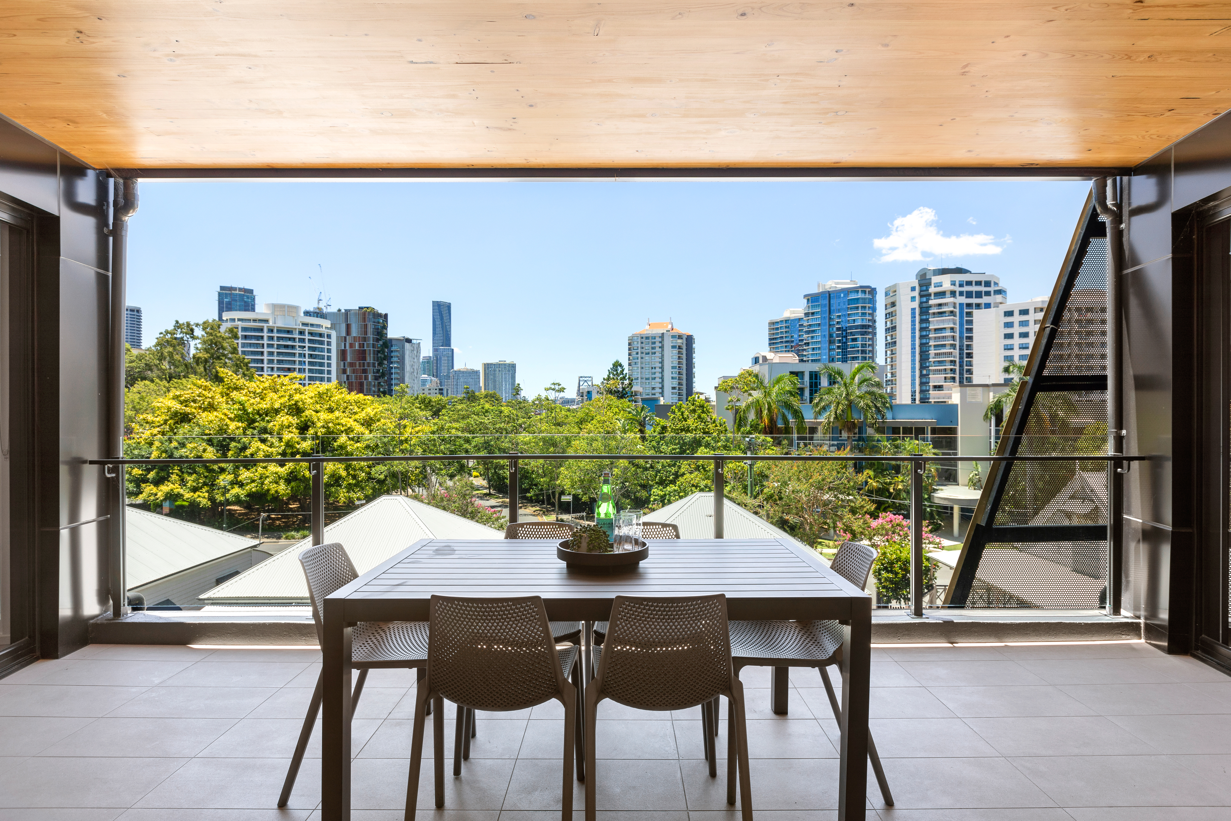 Balcony - Three Bedroom Apartment - Urban Rest - The Monterey Apartments - Brisbane