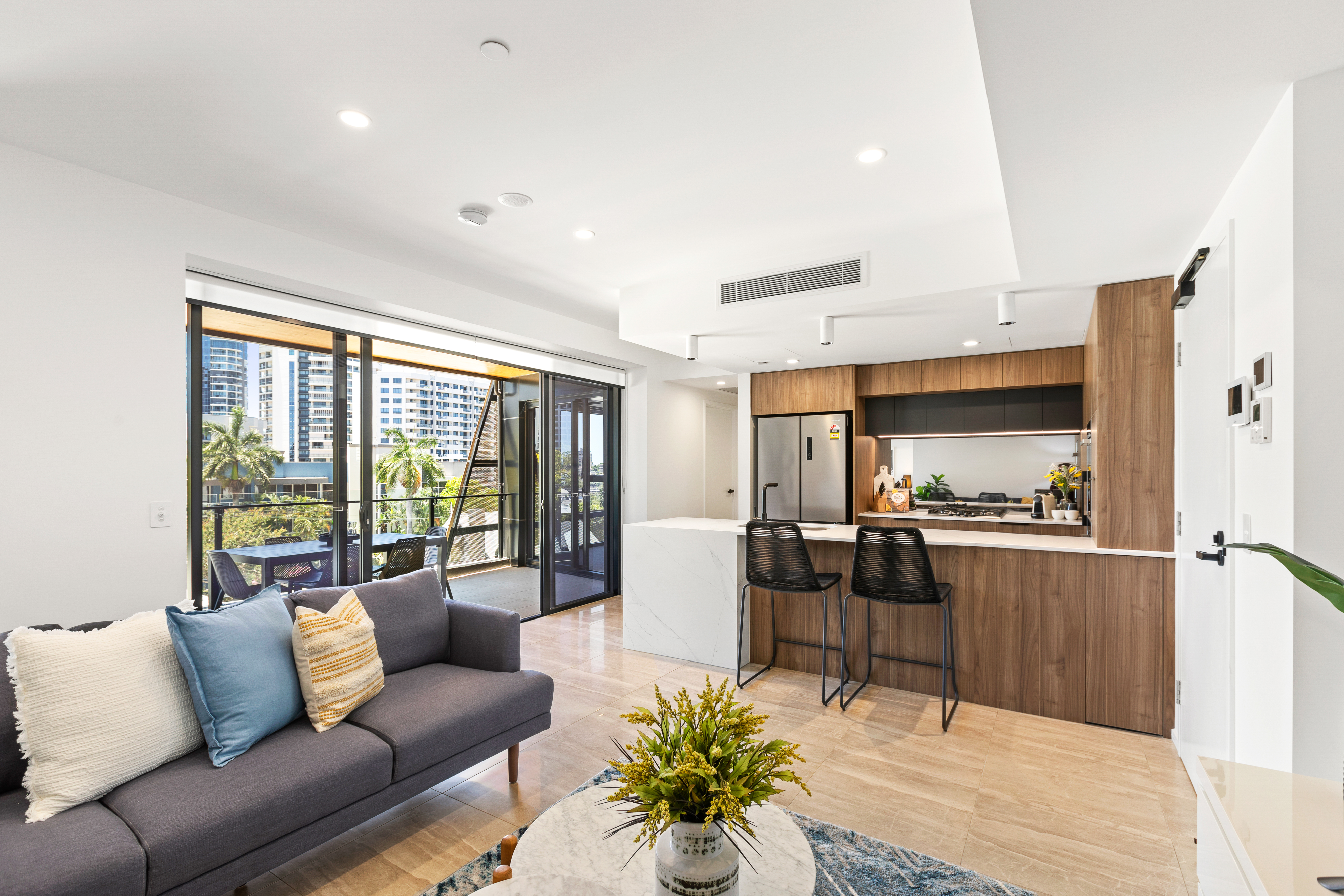 Living Area - Three Bedroom Apartment - Urban Rest - The Monterey Apartments - Brisbane