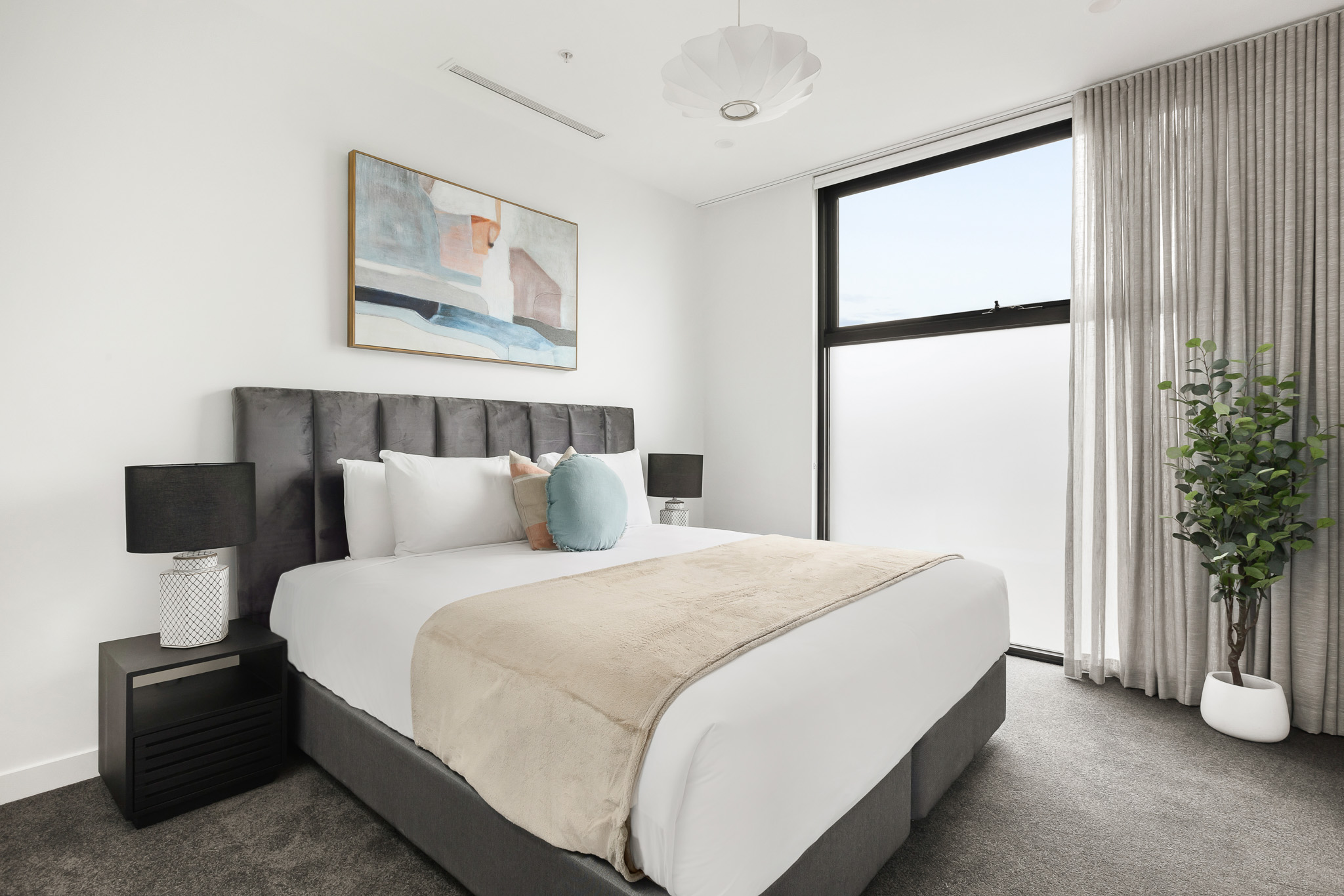 Bedroom 2 - Three Bedroom Apartment - Urban Rest - Docker St Apartments - Melbourne