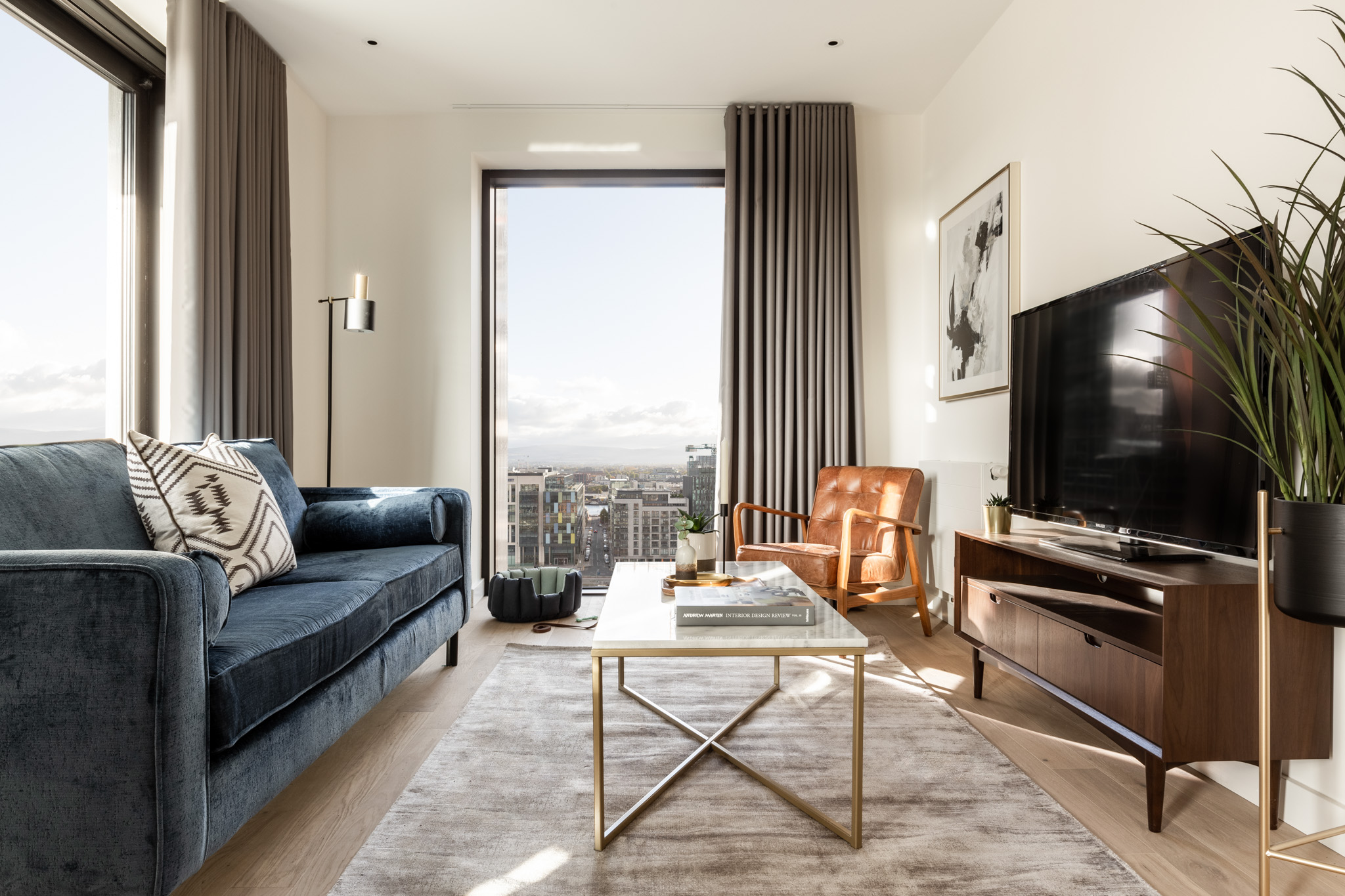 Lounge, One Bedroom Apartment at Urban Rest Dublin Docklands, Ireland