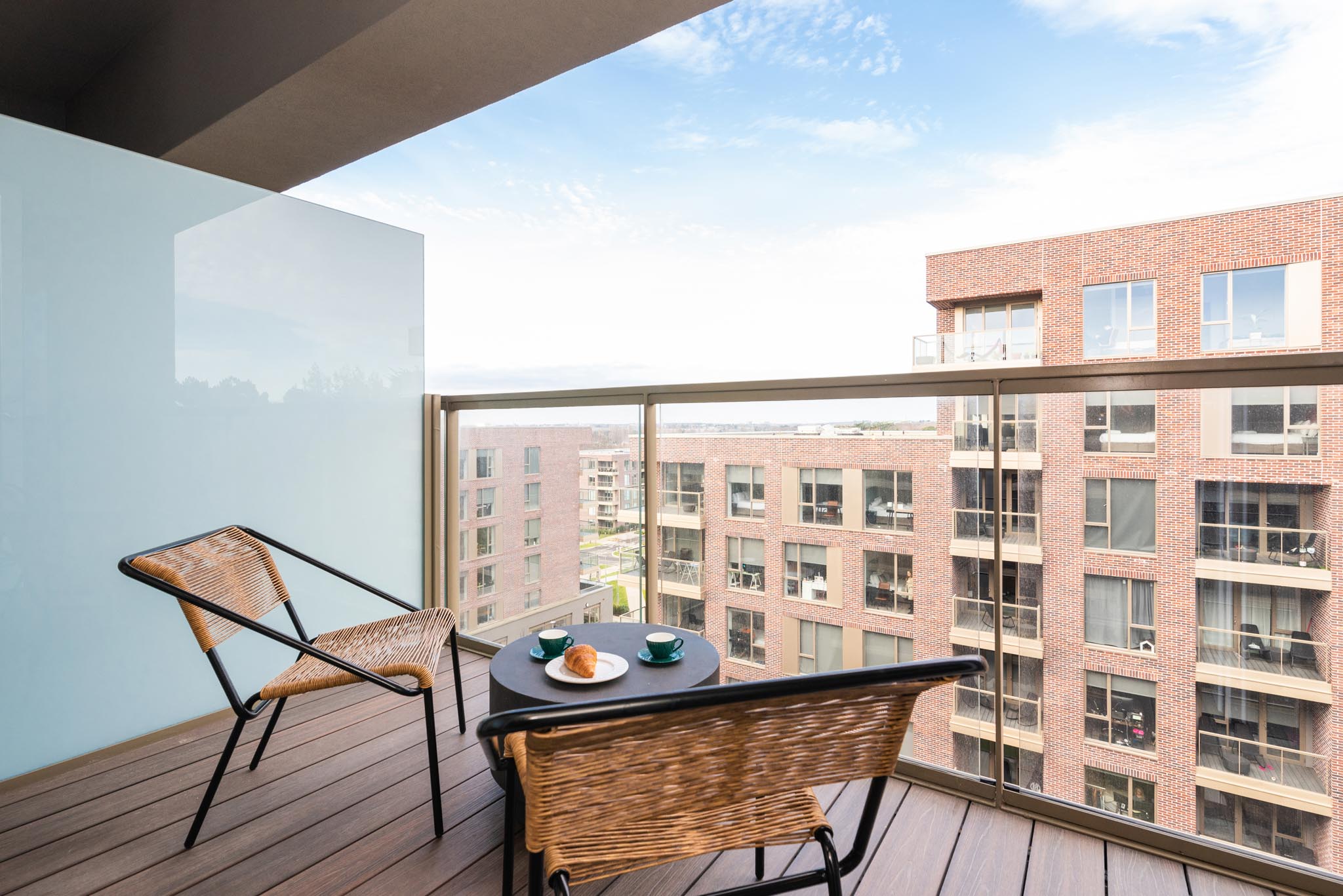 Private balcony, Open Plan One Bedroom Apartment at Griffith Wood, Dublin by Urban Rest