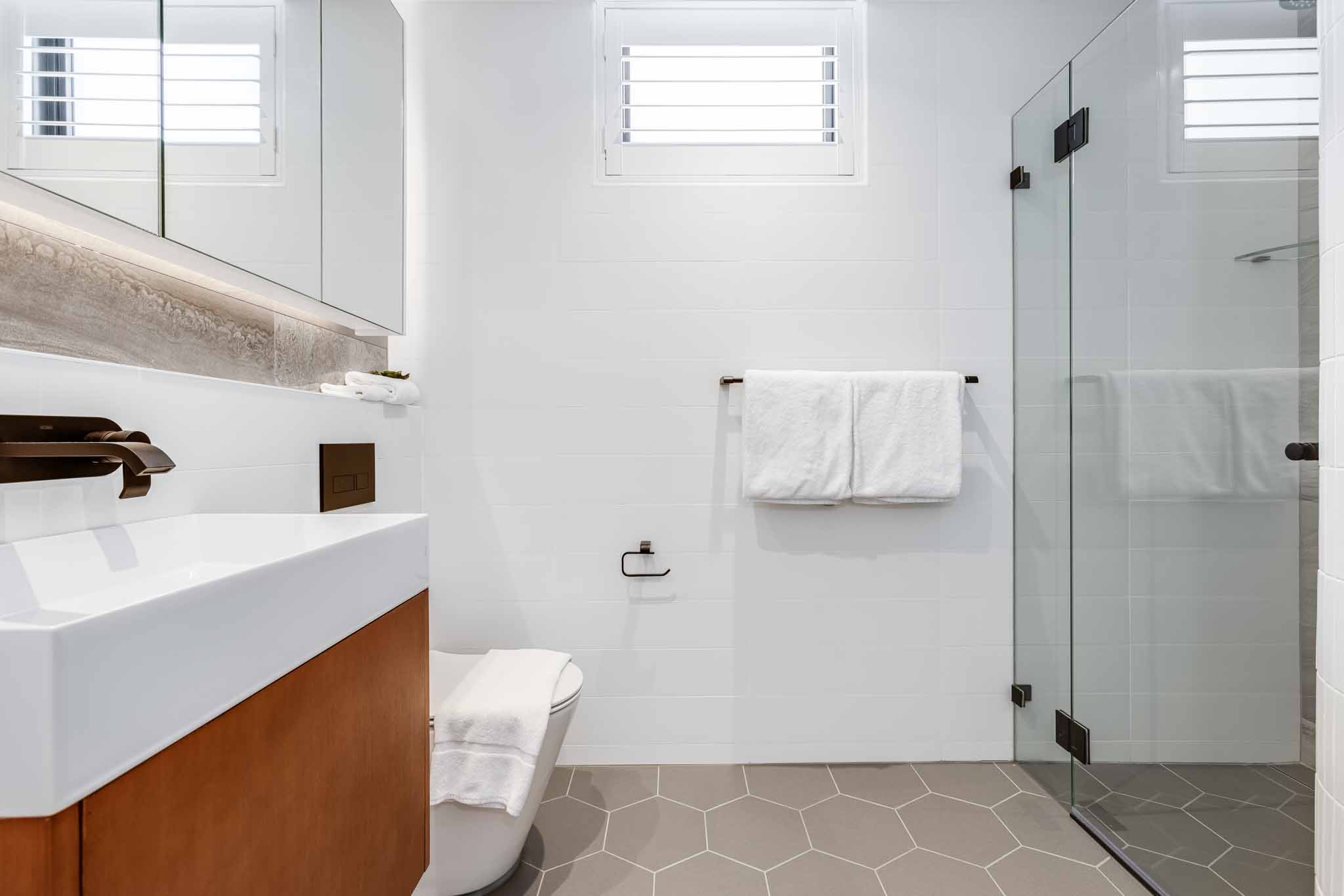 Bathroom, One Bedroom Apartment at Barangaroo Park Apartments by Urban Rest, Sydney