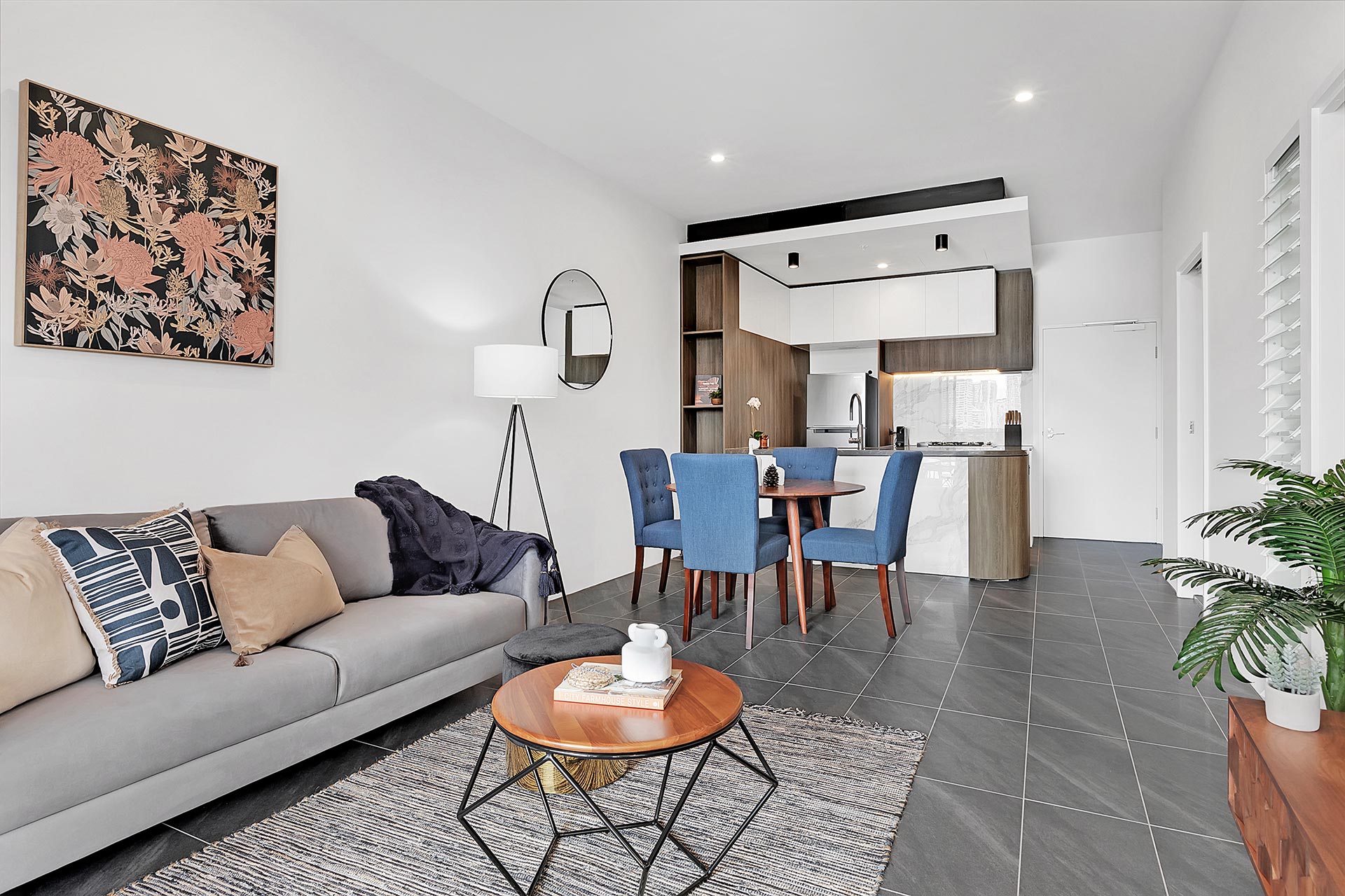 Lounge - One Bedroom Apartment With Study - Urban Rest - Halo Apartments - Brisbane