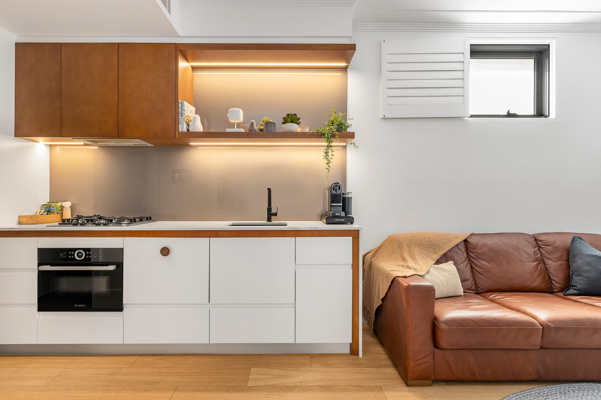 Kitchen, One Bedroom Apartment at Barangaroo Park Apartments by Urban Rest, Sydney