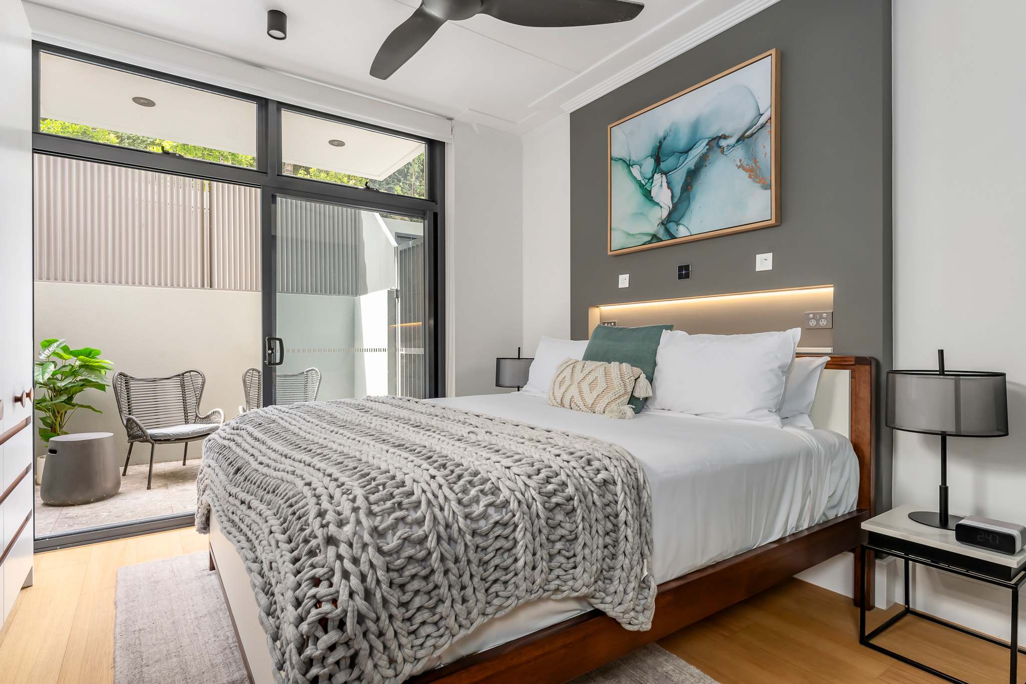 Bedroom, One Bedroom Apartment at Barangaroo Park Apartments by Urban Rest, Sydney
