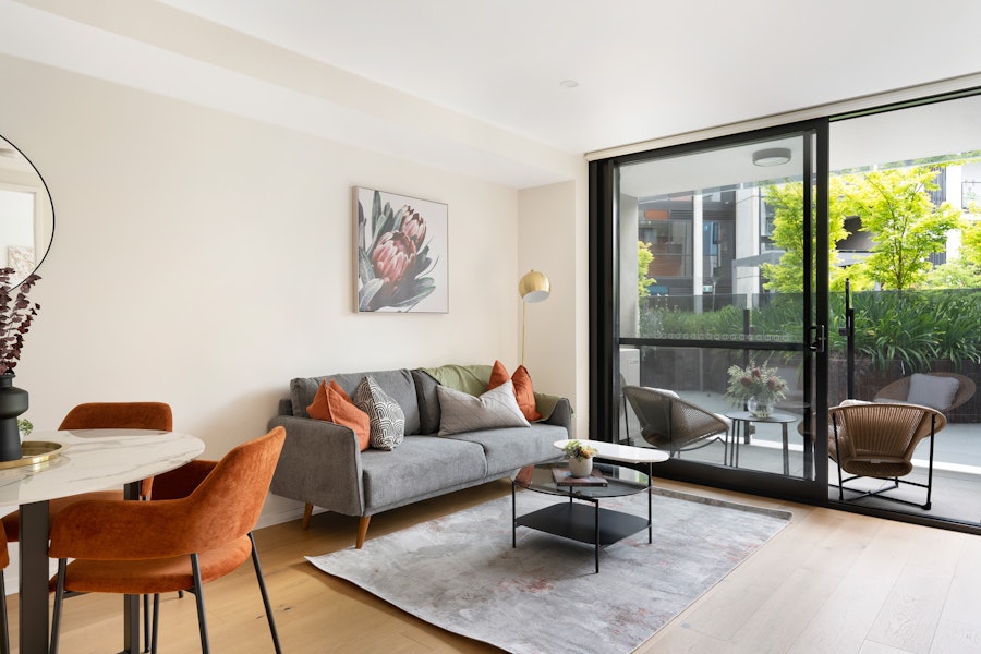 Lounge, One Bedroom Apartment at Kerridge Street Apartments by Urban Rest