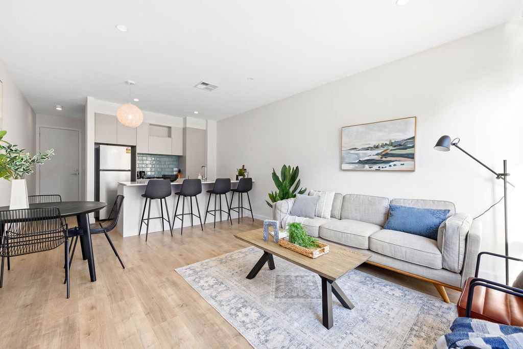 Living area - Three Bedroom Apartment - Urban Rest - Hobart Lane Apartments - Adelaide