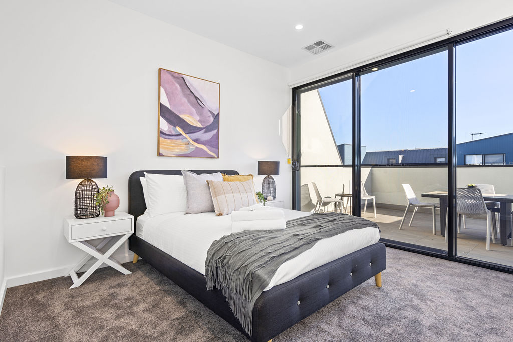 Bedroom - Three Bedroom Apartment - Urban Rest - Hobart Lane Apartments - Adelaide