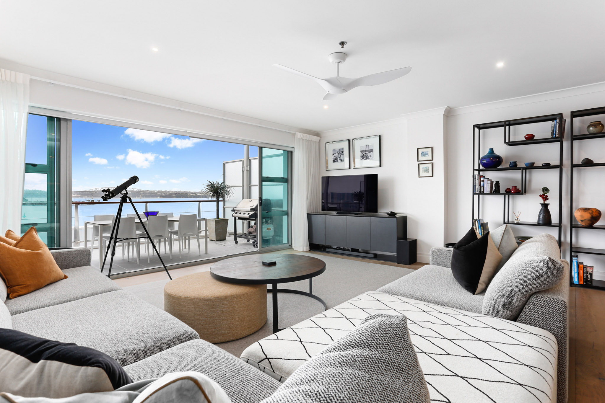 Living Room - Princes Wharf Apartment by Urban Rest - Auckland, New Zealand