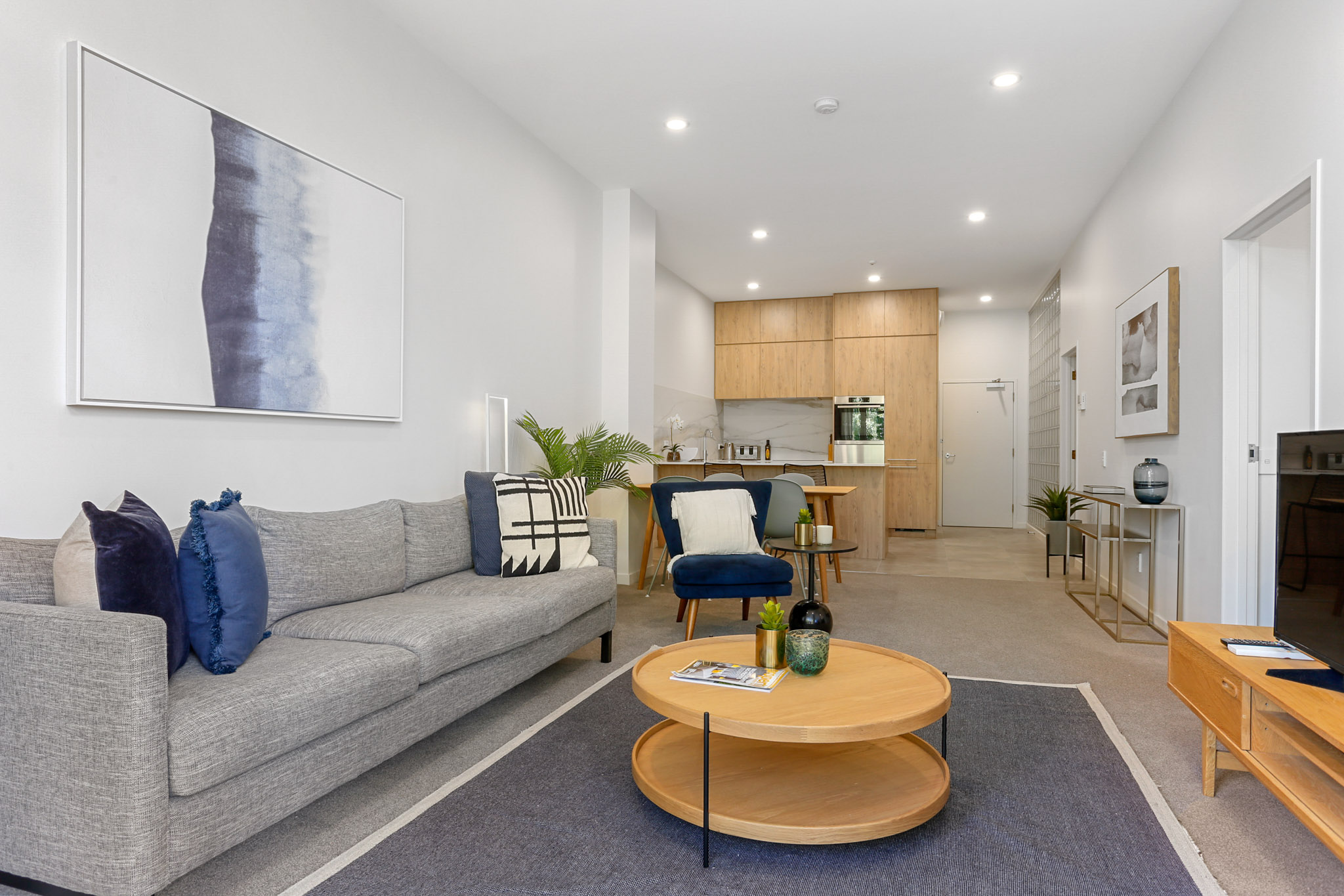 Living Room - Hobson Quay Apartments by Urban Rest - Auckland, New Zealand