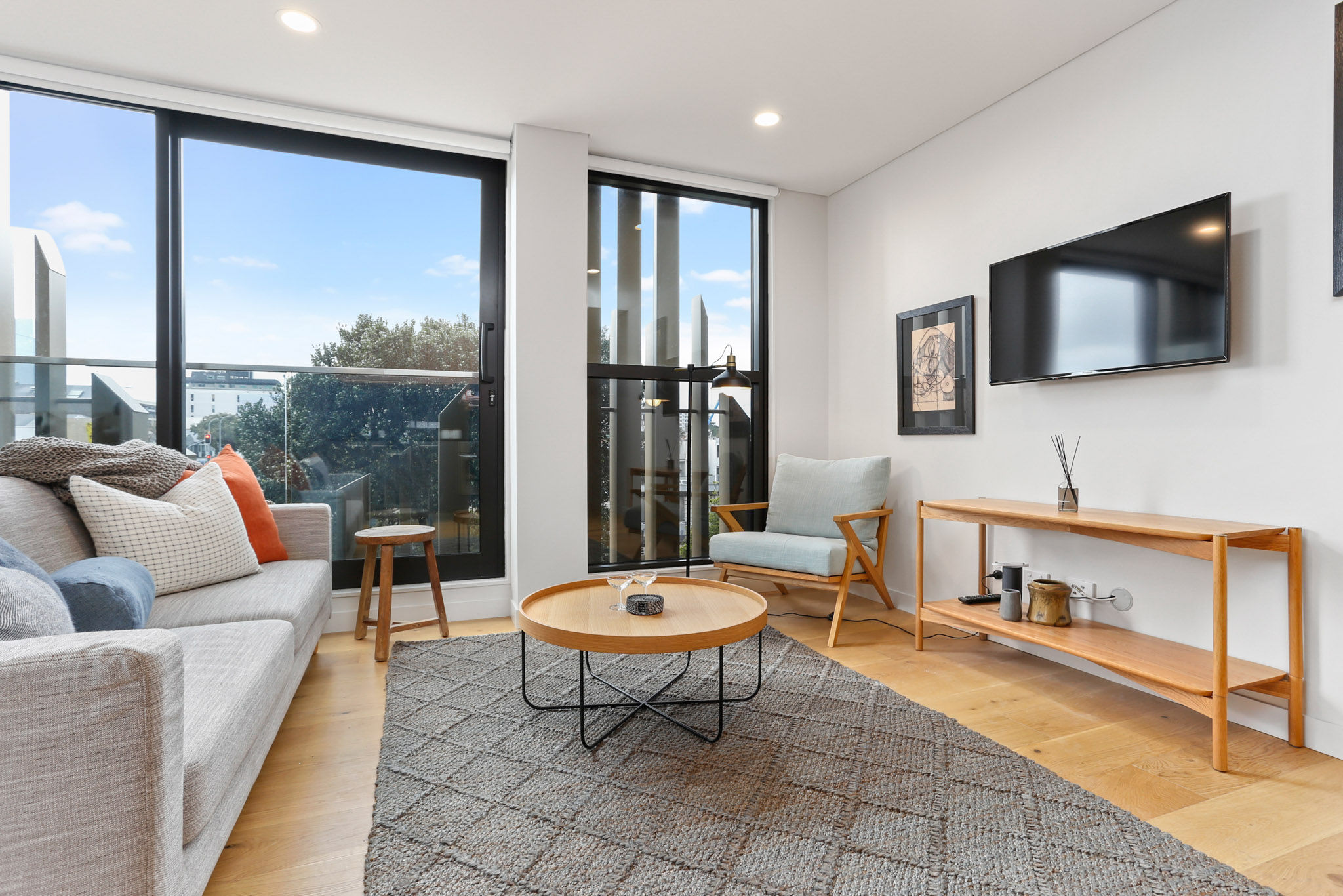 Living Room - Lighthouse Apartments by Urban Rest - Auckland, New Zealand