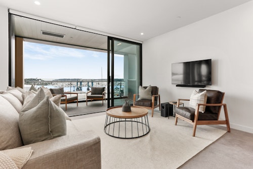 Living Room - Wynyard Quarter Apartments by Urban Rest - Auckland, New Zealand