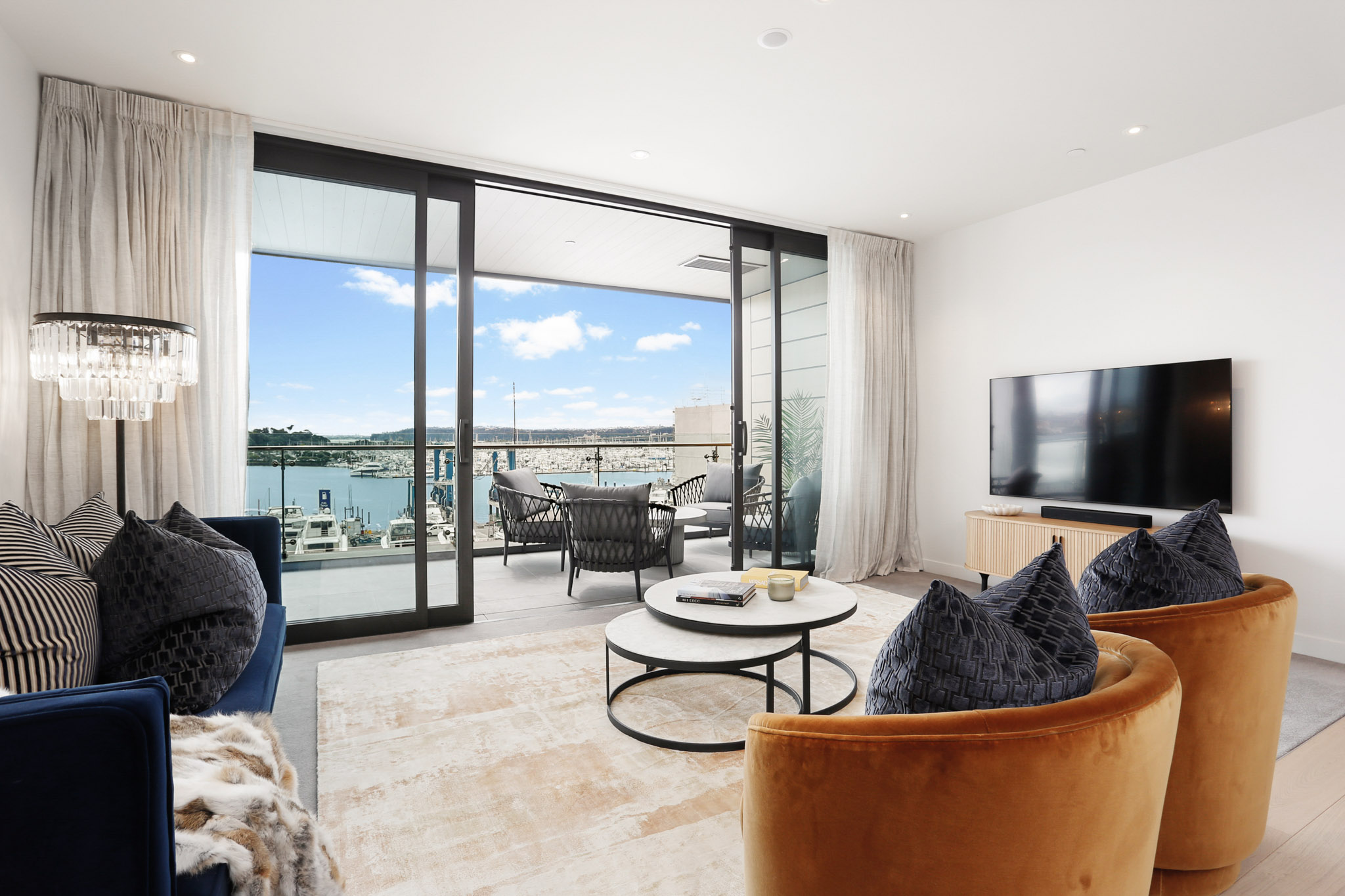Living Room - Wynyard Quarter Apartments by Urban Rest - Auckland, New Zealand