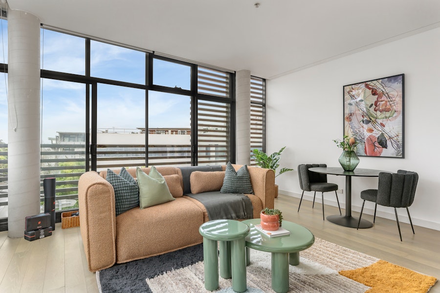 Living Area, One Bedroom Apartment at King Street Apartments by Urban Rest, Newtown, Sydney
