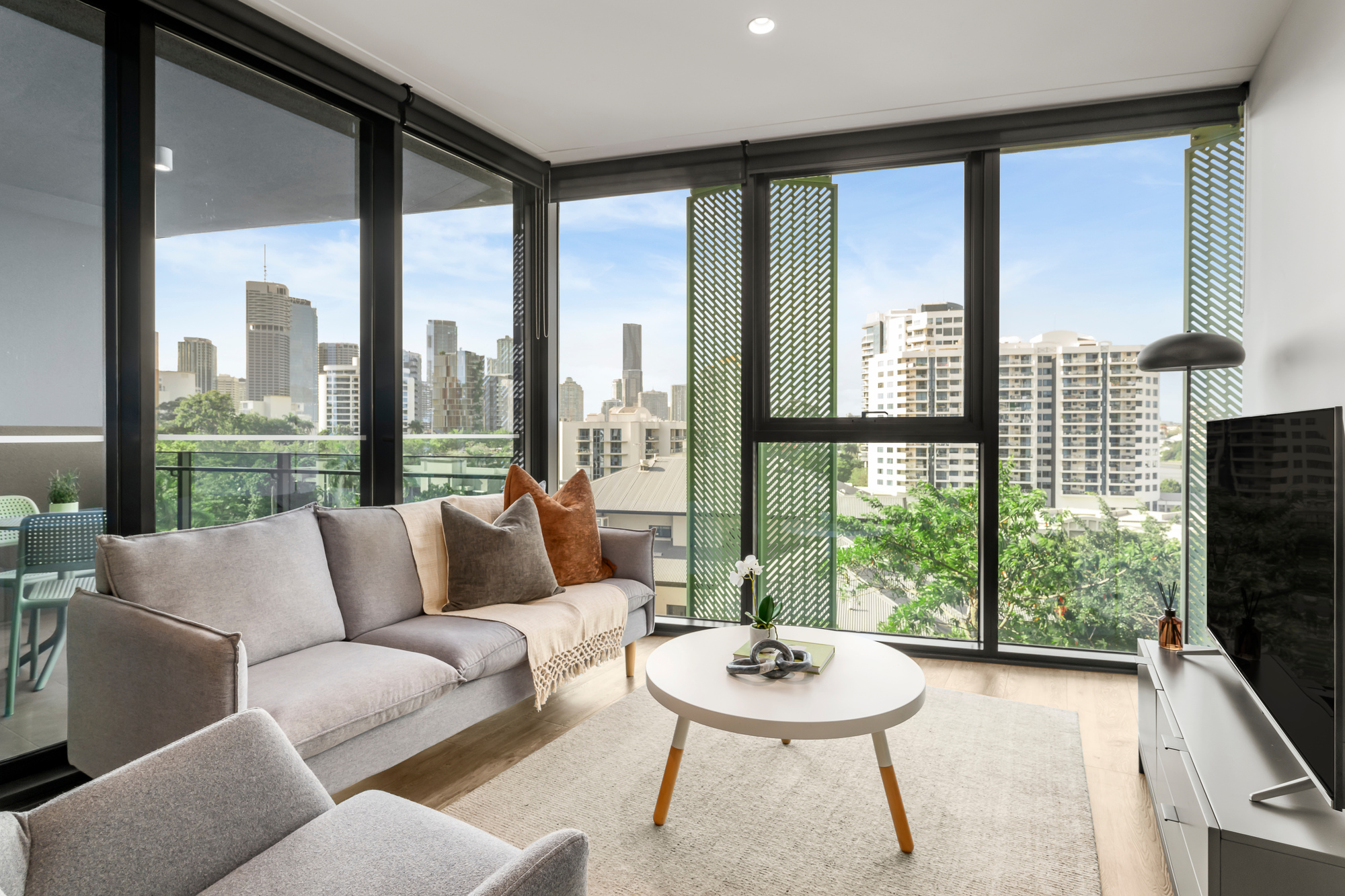 Living Room - Kangaroo Point Apartments by Urban Rest - Brisbane