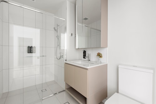 Bathroom at One Bedroom Apartment at Caulfield Apartments by Urban Rest
