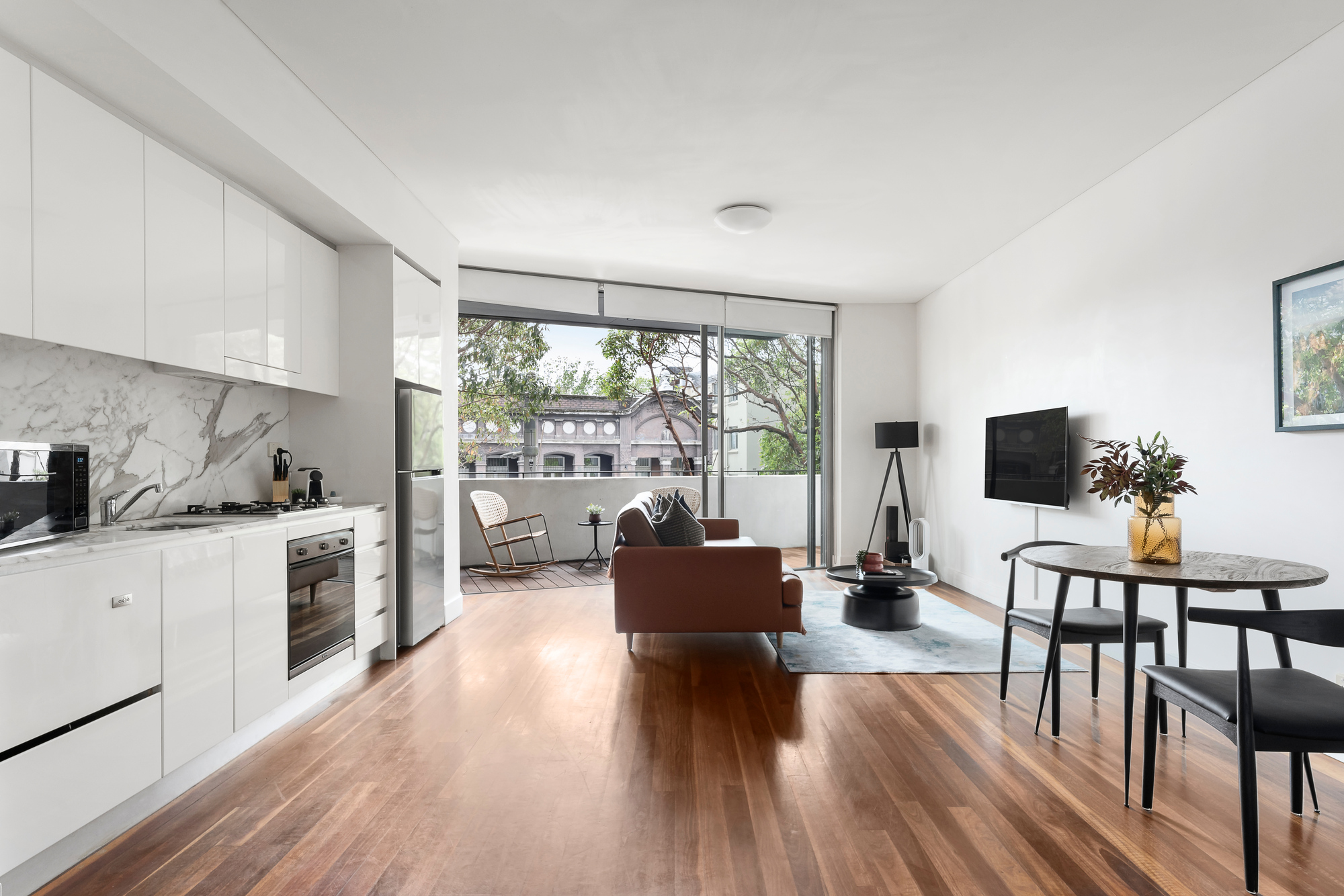Living Room - Crown Street Apartments by Urban Rest - Surry Hills, Sydney