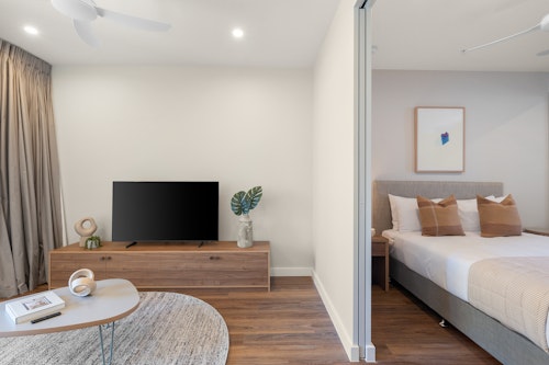 Lounge & Bedroom - South Brisbane Apartments