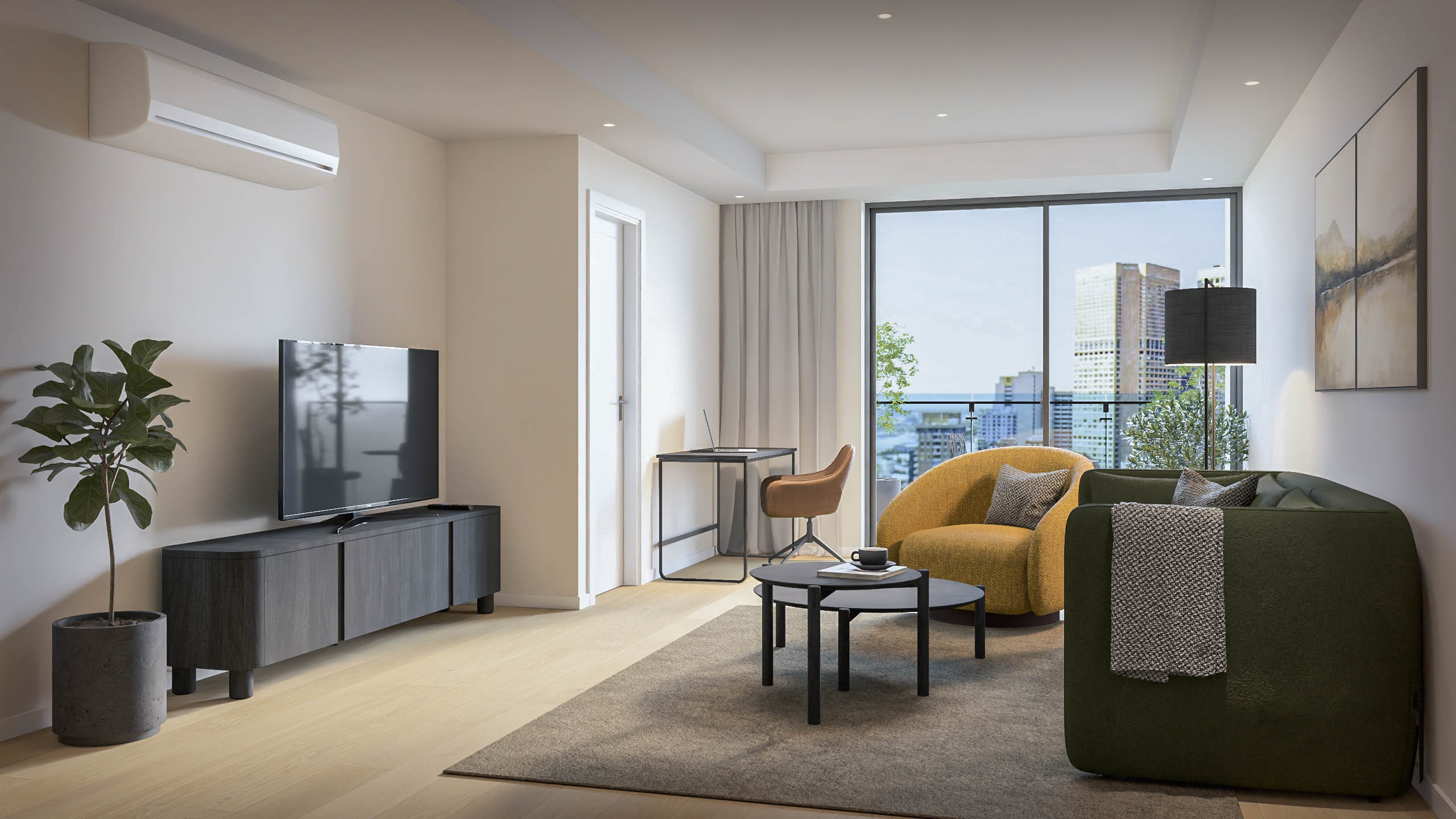 Lounge (Render) - Urban Rest Melbourne CBD - Urban Rest