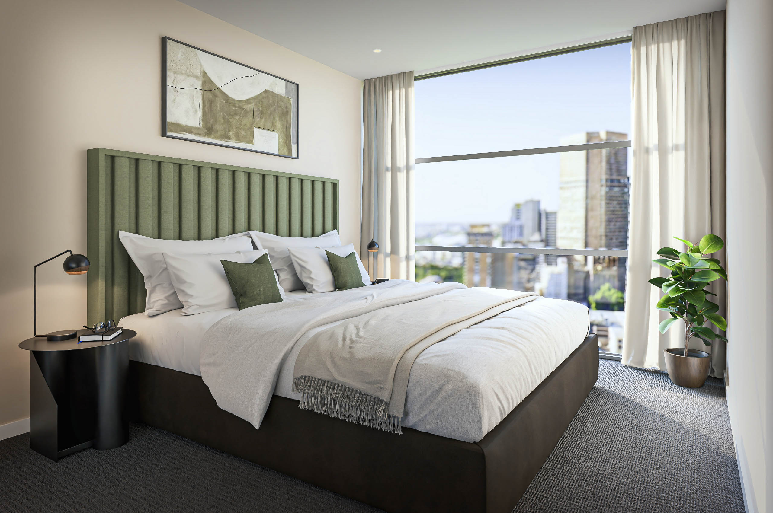 Bedroom (Render) - Urban Rest Melbourne CBD - Urban Rest