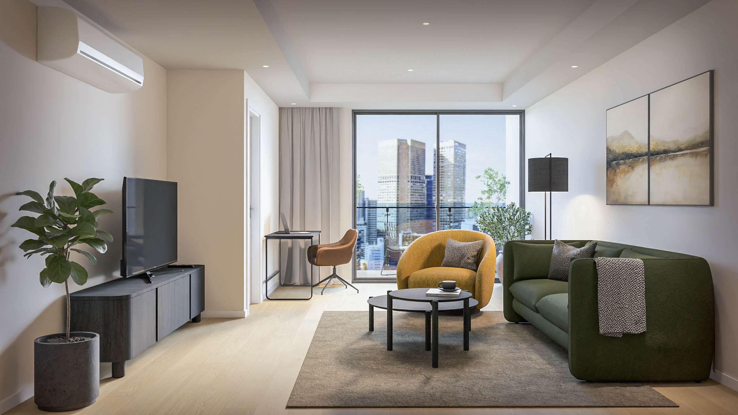 Lounge (Render) - Urban Rest Melbourne CBD - Melbourne