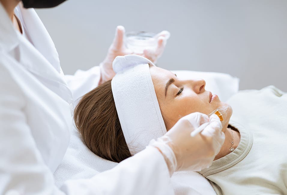 woman getting facial treatment