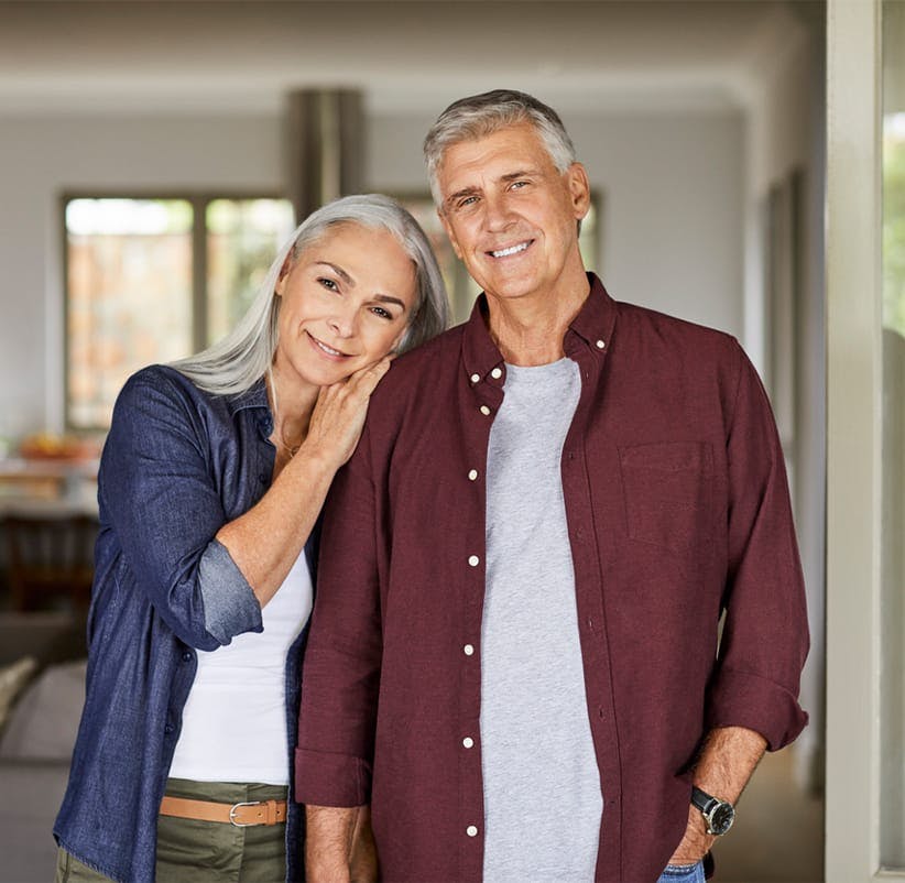 smiling older couple