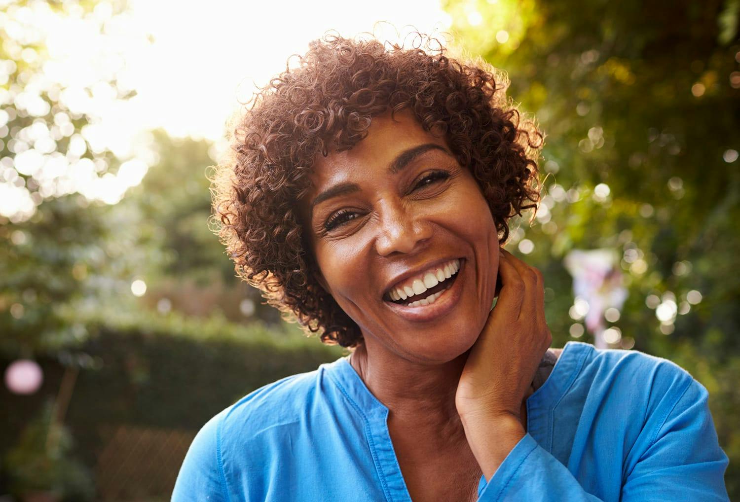 Smiling middle aged woman