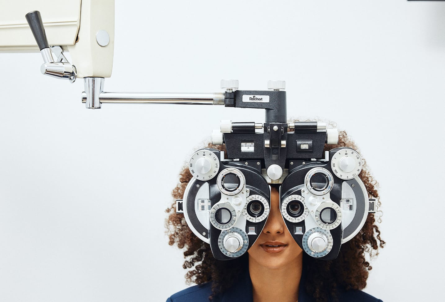 Woman getting an eye exam