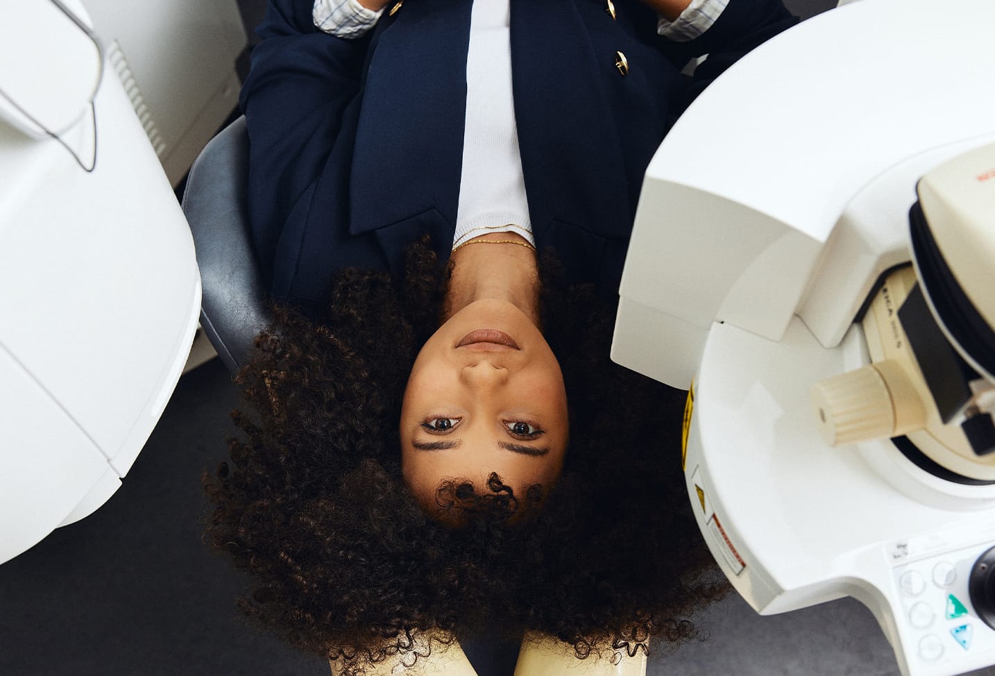 Woman getting an eye exam