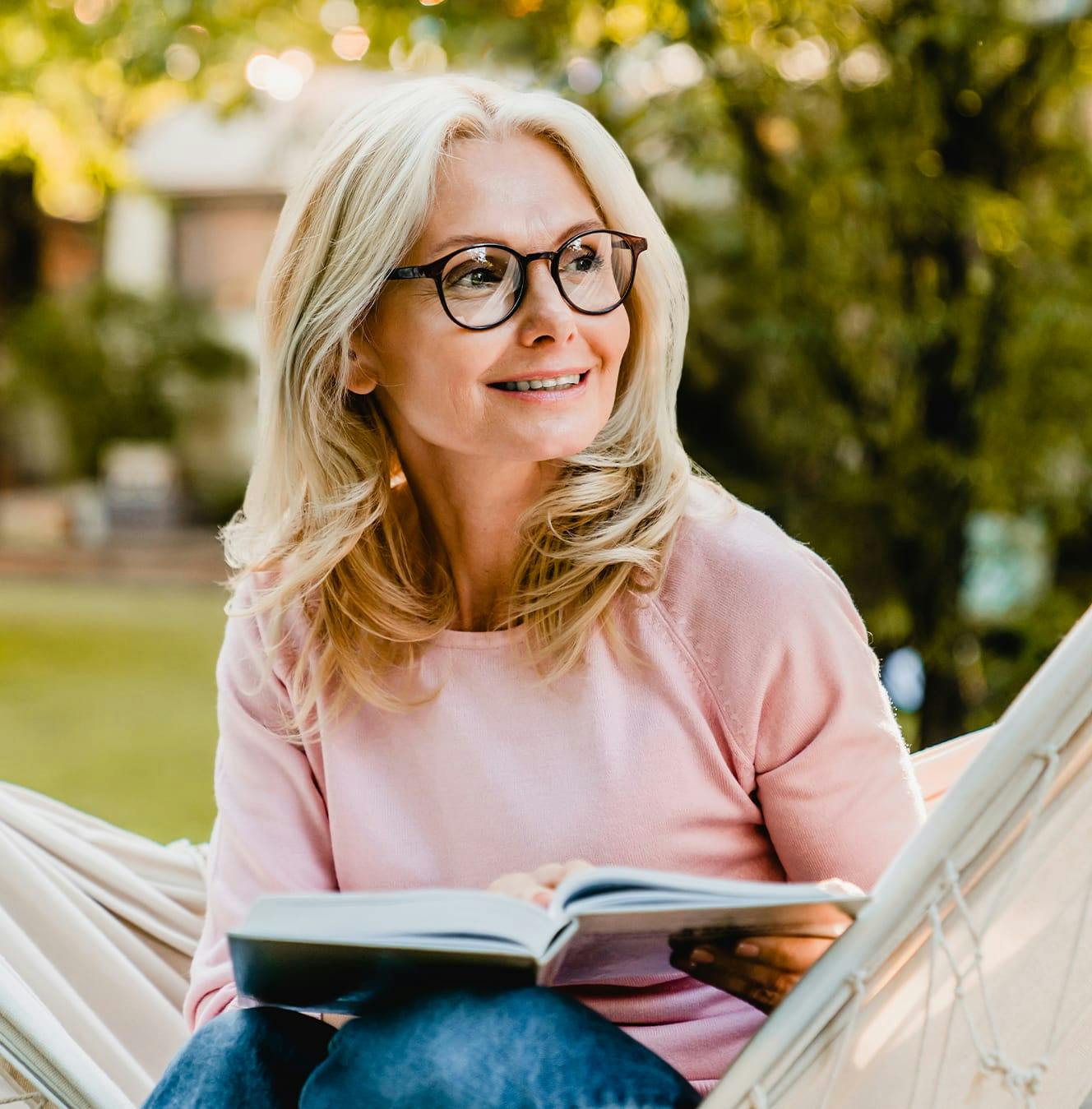 Woman wearing glasses