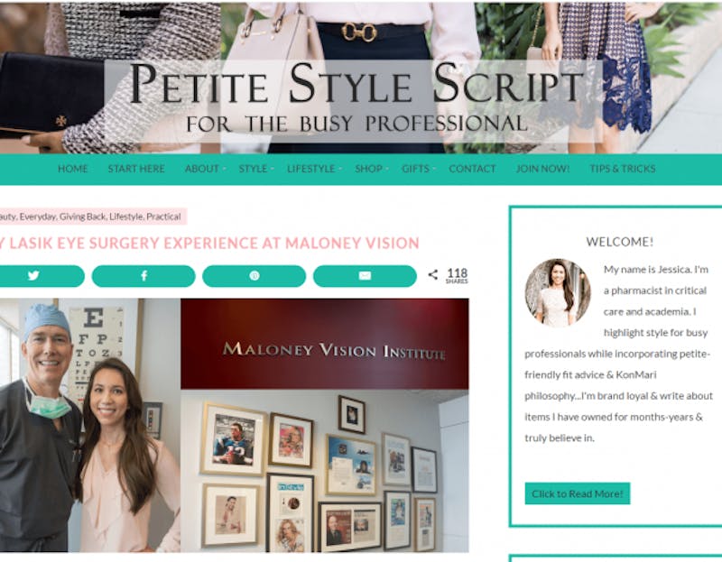 Dr. Maloney with patient at Maloney-Shamie-Hura Vision Institute