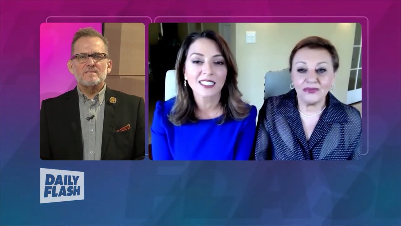 two people on a video call