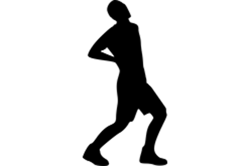 silhouette of man standing up with back pain