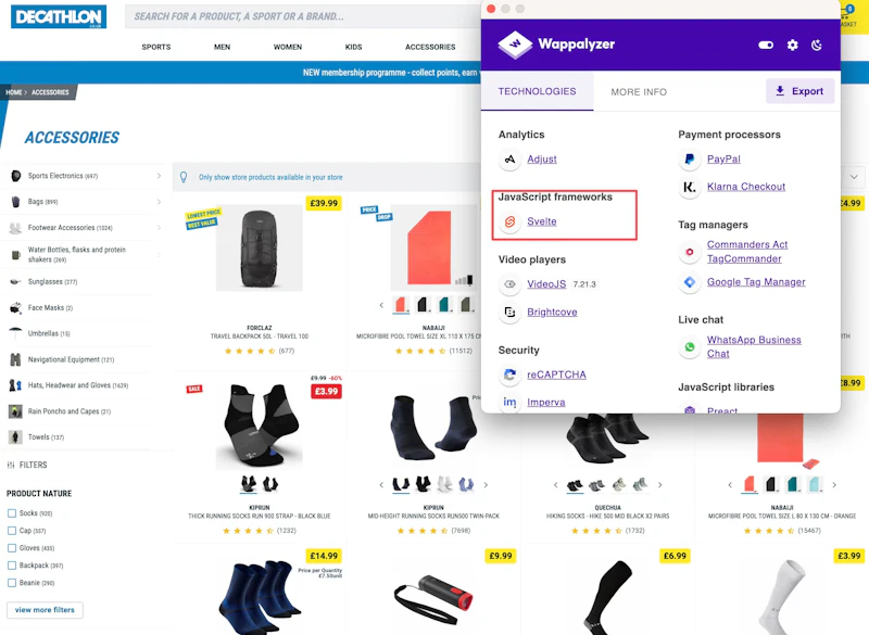 All Decathlon Europe websites use Svelte