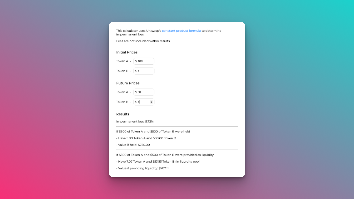 How to Calculate Impermanent Loss (with Examples) | Guides | GoldRush