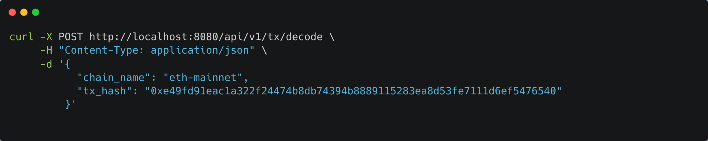 GoldRush Decoder input example