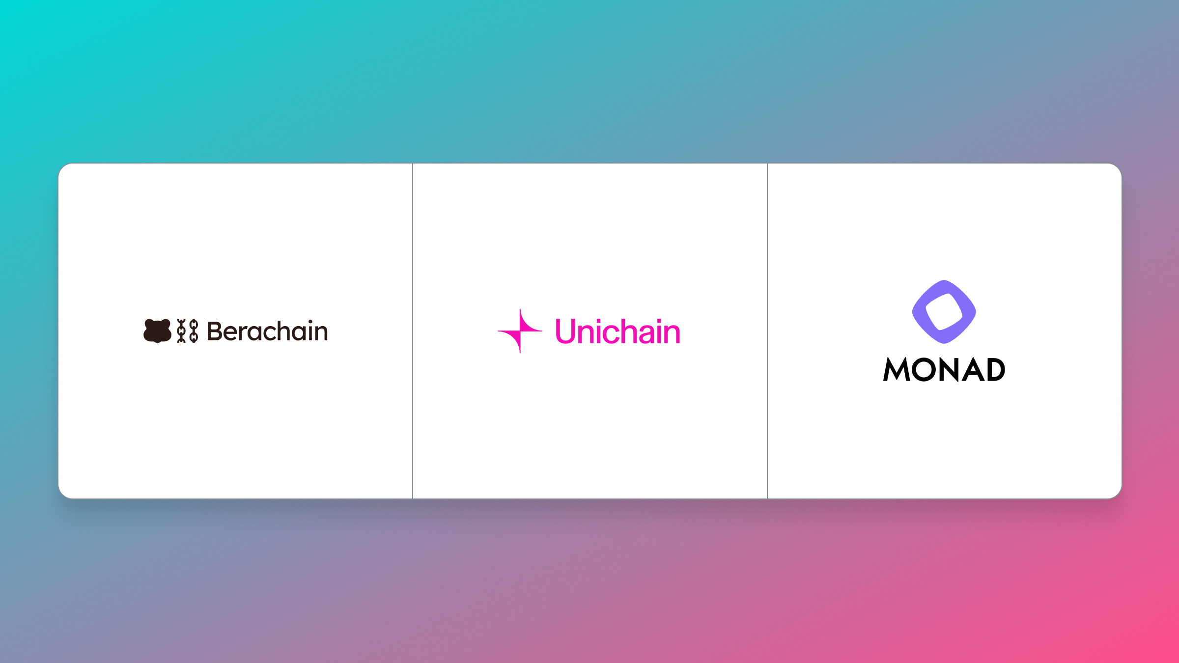Berachain & Unichain Mainnets, Monad Testnet Indexed